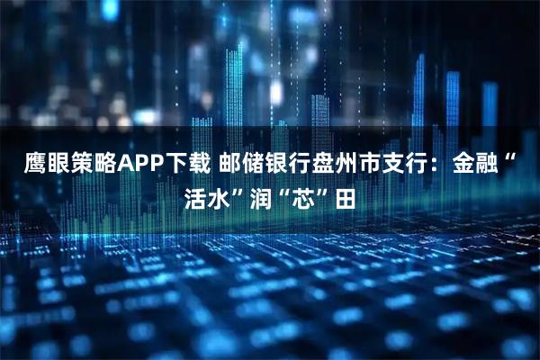 鹰眼策略APP下载 邮储银行盘州市支行：金融“活水”润“芯”田